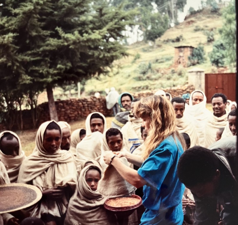 Joyce in Ethiopia during Operation Solomon, 1991