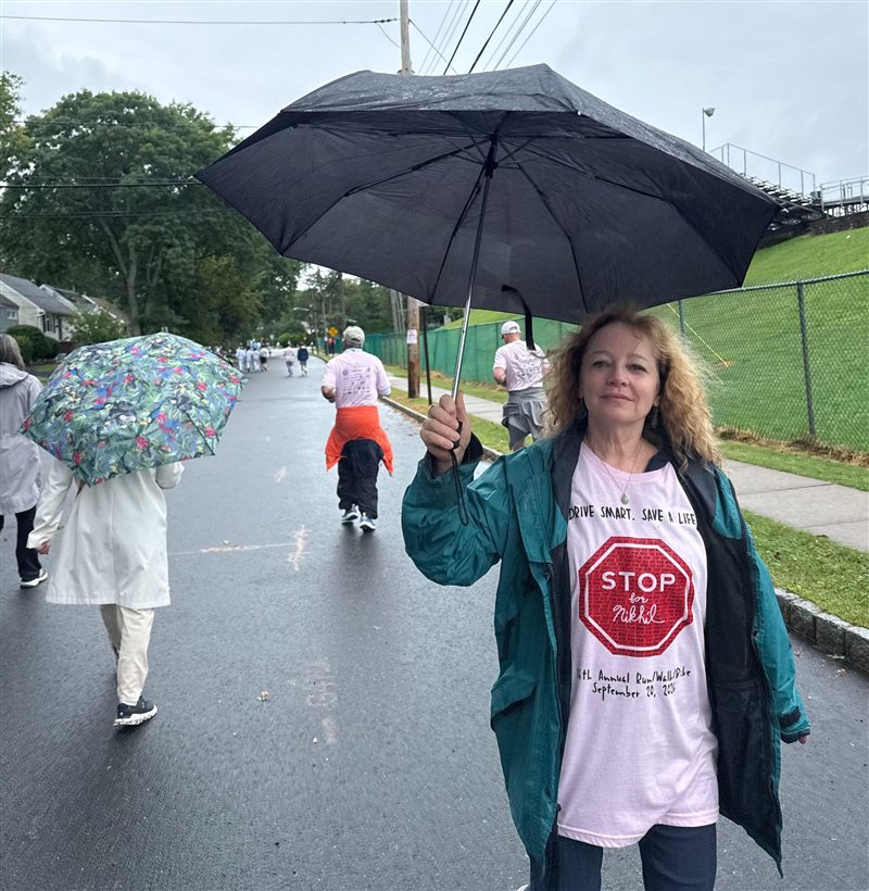 Joyce Rudin at the Stop for Nikhil “Drive Smart. Save a Life.” run/walk/bike event
